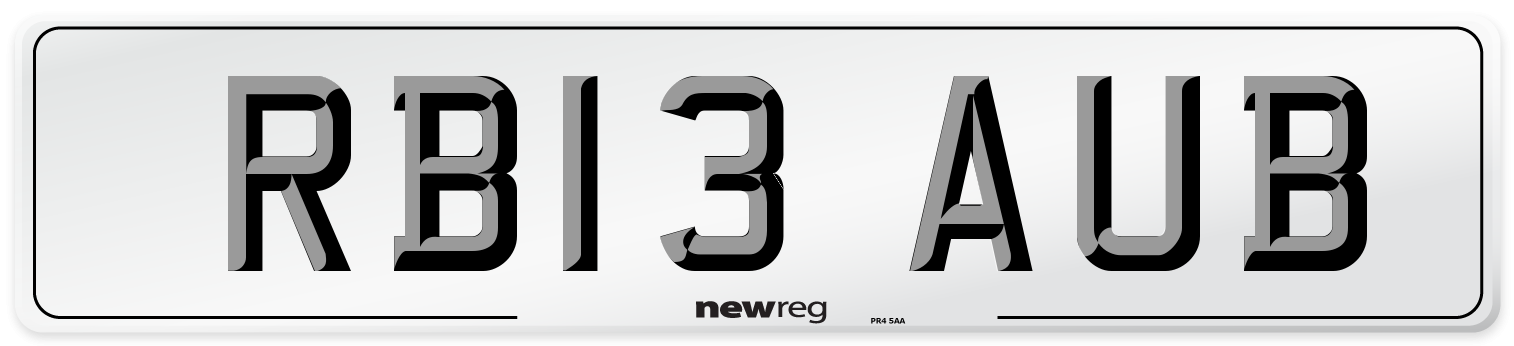 RB13 AUB Number Plate from New Reg